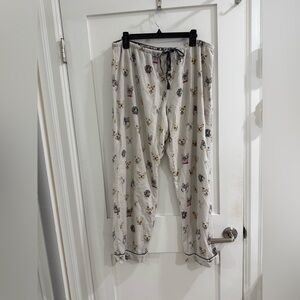 PJ Salvage off white dog face print pajama pants (fair condition) (read)